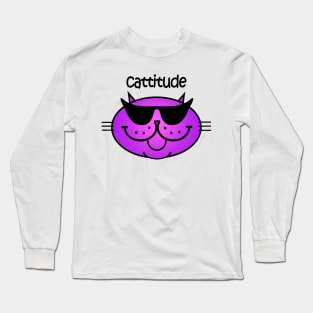 Cattitude 2 - Purple Haze Long Sleeve T-Shirt